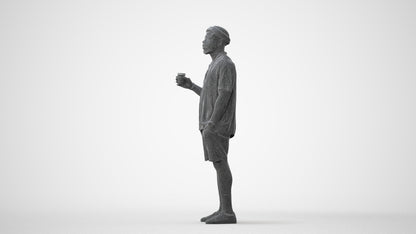 3D scanned man standing casual, photorealistic archviz people for Enscape and SketchUp, square thumbnail