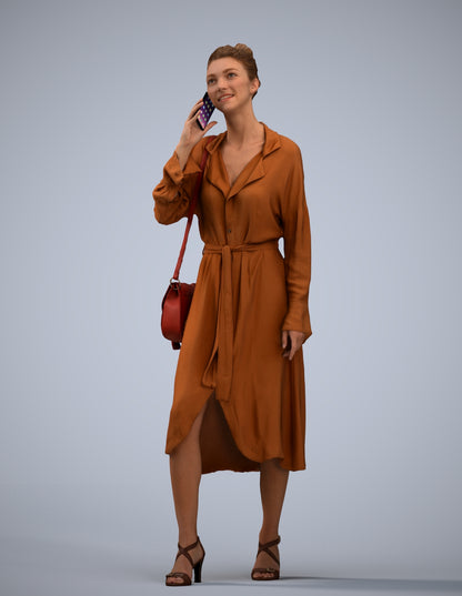 photogrammetry 3D woman casual standing, realistic human model archviz FBX