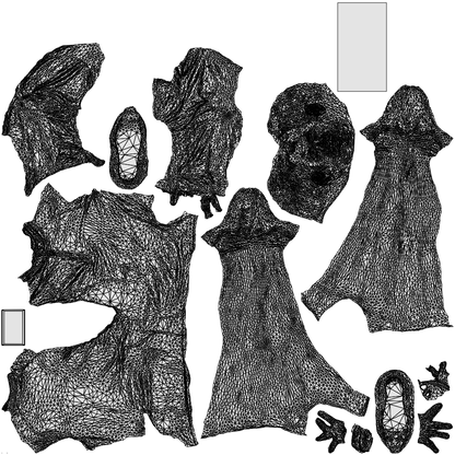 3D human model senior man sport, photogrammetry scanned person for archviz, wireframe top-down view