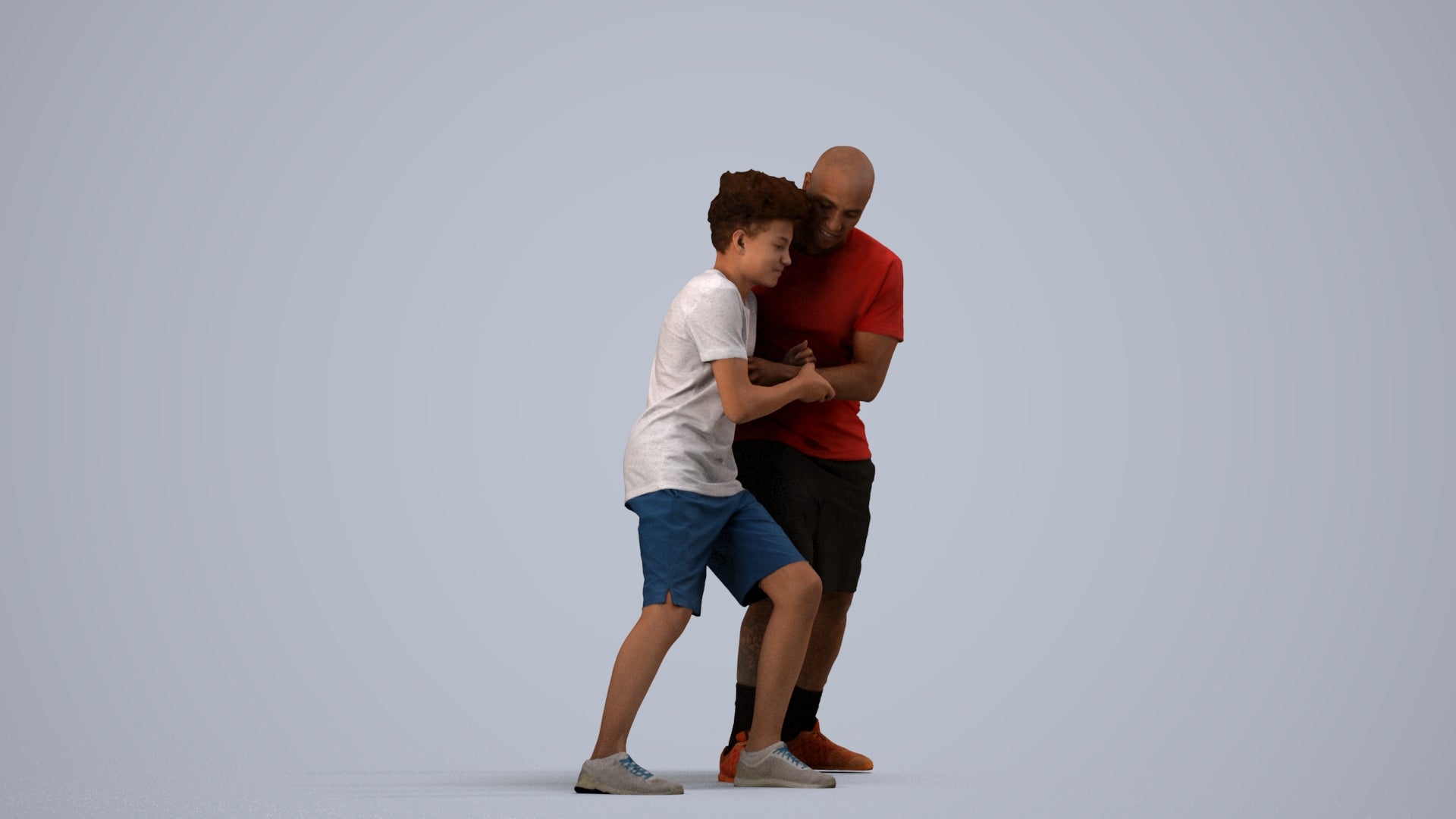3D people model boy casual kids, scanned human for 3ds Max rendering, side view render