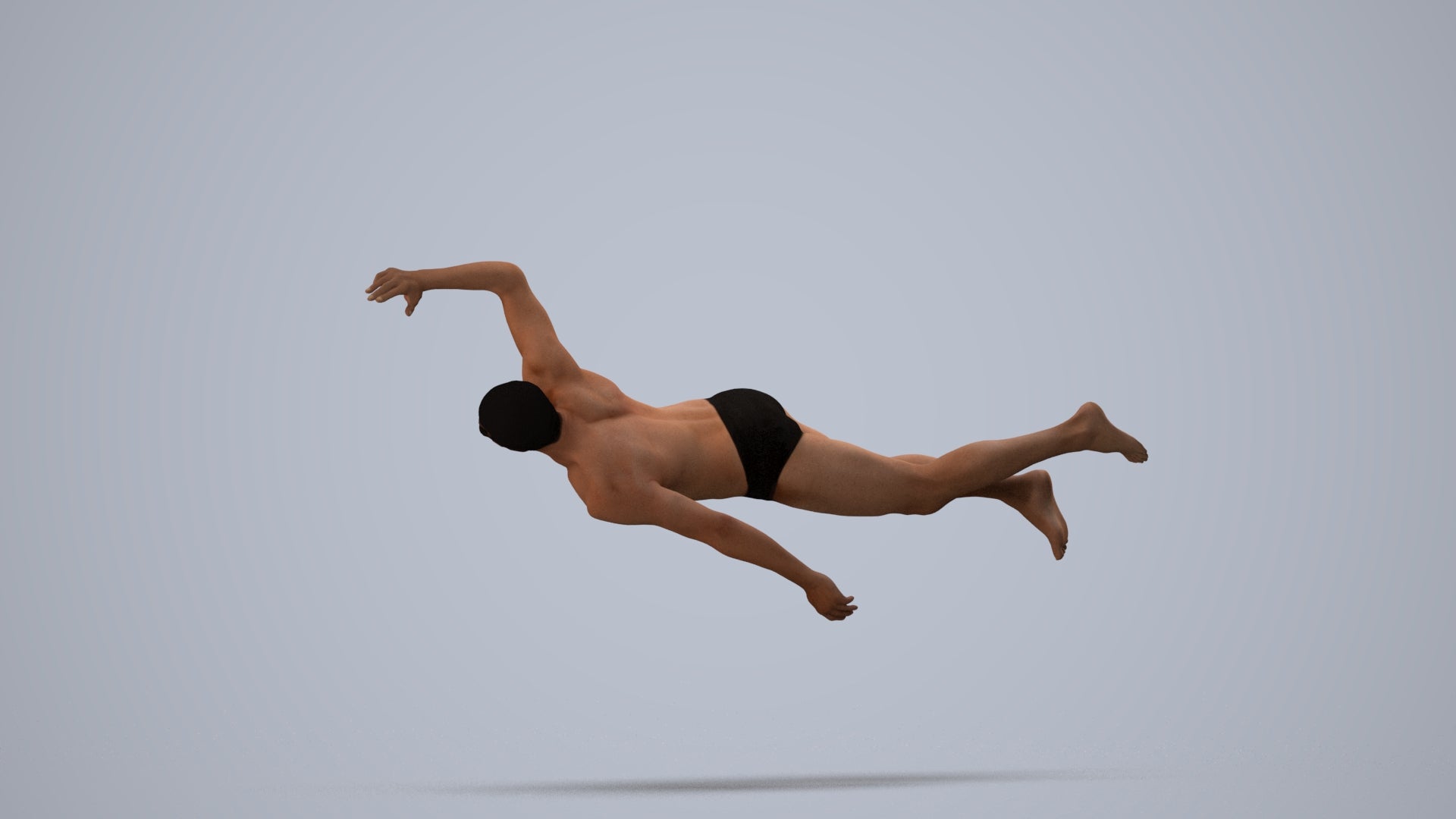 realistic 3D people man sport pool, render-ready for V-Ray and Corona, FBX OBJ, three-quarter view render