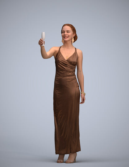 photogrammetry 3D woman formal, realistic human model archviz FBX