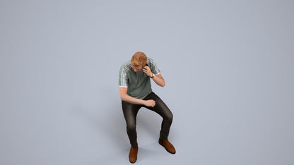 3D people model man casual couple, scanned human for 3ds Max rendering, back view render