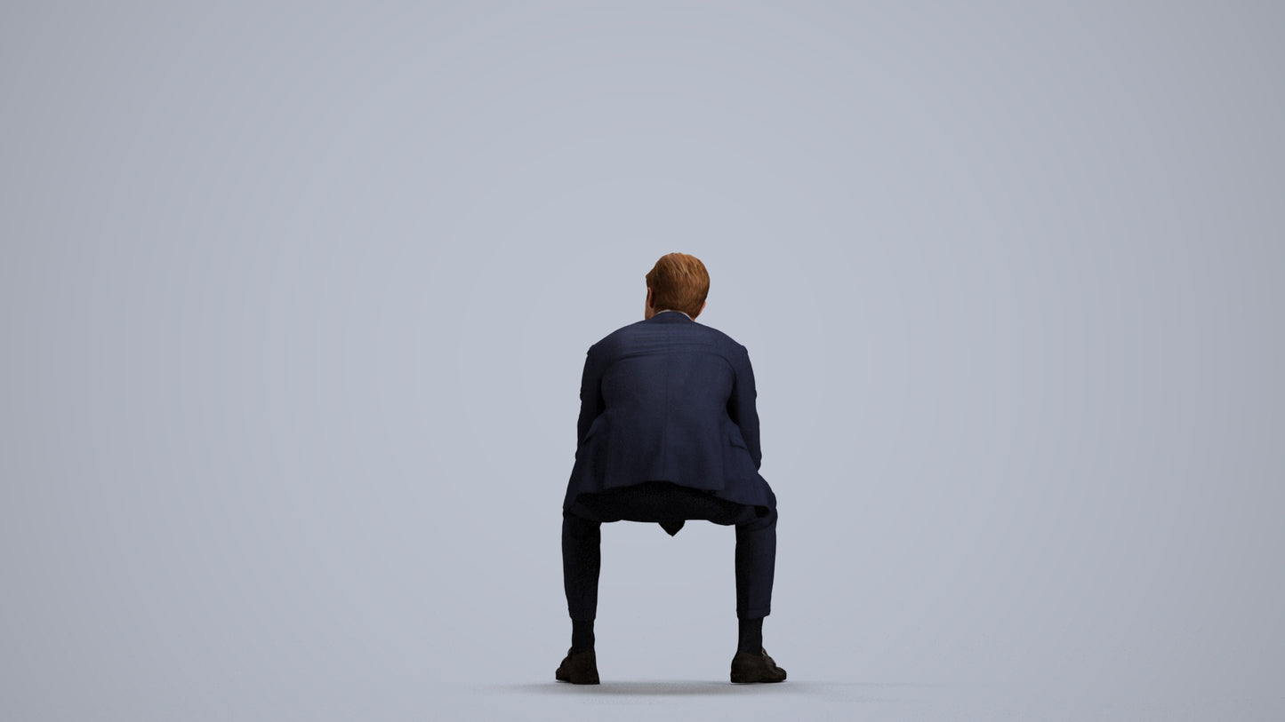 realistic 3D people man business, render-ready for V-Ray and Corona, FBX OBJ, front view render