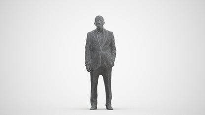 realistic 3D man business, scanned archviz people for Blender and 3ds Max, three-quarter front view render