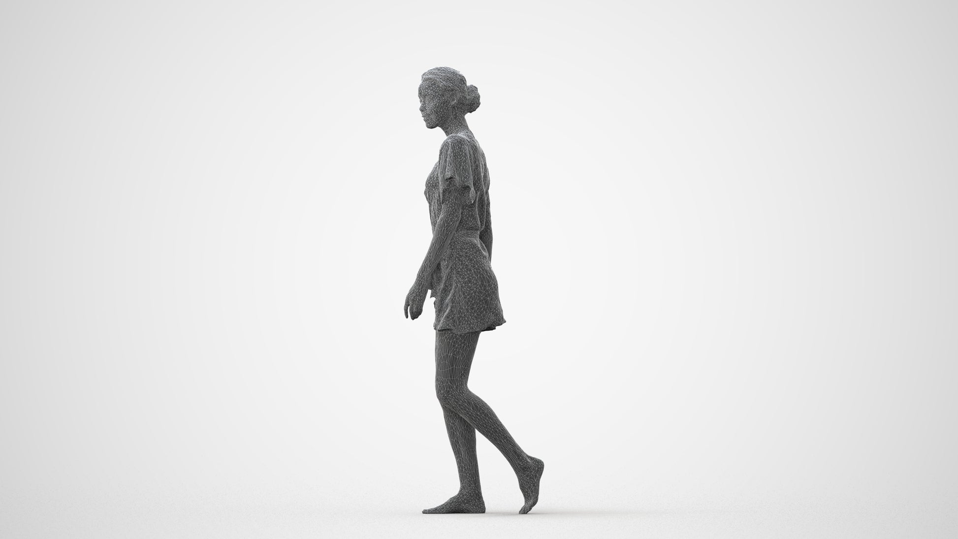 realistic 3D human woman bathroom, archviz people FBX OBJ for Blender, square thumbnail