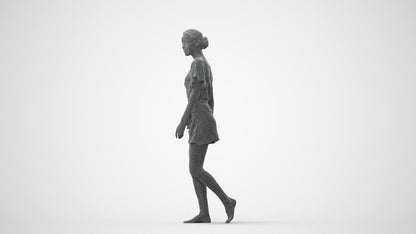 realistic 3D human woman bathroom, archviz people FBX OBJ for Blender, square thumbnail