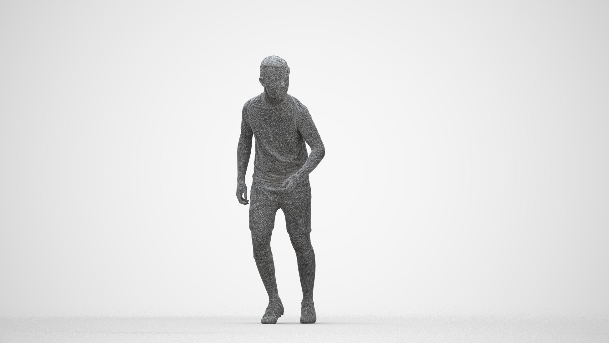 realistic 3D boy sport, scanned archviz people for Blender and 3ds Max, wireframe back view