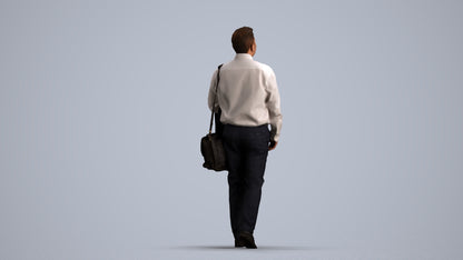 realistic 3D man business, scanned archviz people for Blender and 3ds Max, front view render