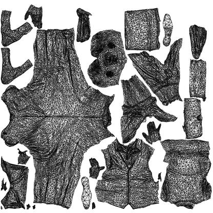 realistic 3D people man business walking, render-ready for V-Ray and Corona, FBX OBJ, wireframe top-down view