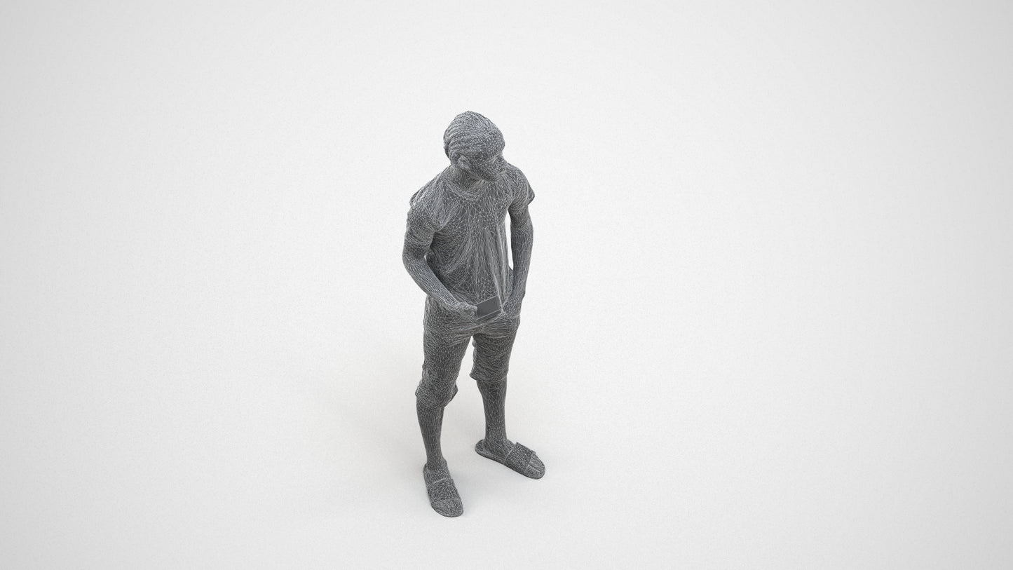 photogrammetry 3D boy casual kids, realistic human model archviz FBX, wireframe three-quarter view