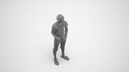 photogrammetry 3D boy casual kids, realistic human model archviz FBX, wireframe three-quarter view