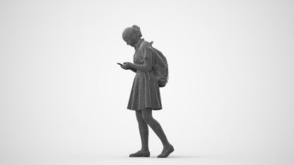 realistic 3D human girl kids, archviz people FBX OBJ for Blender, square thumbnail