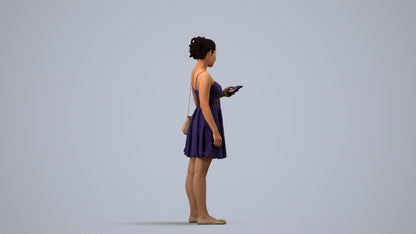 scanned 3D woman formal formalaffairs, photogrammetry people for Enscape and V-Ray, side view render