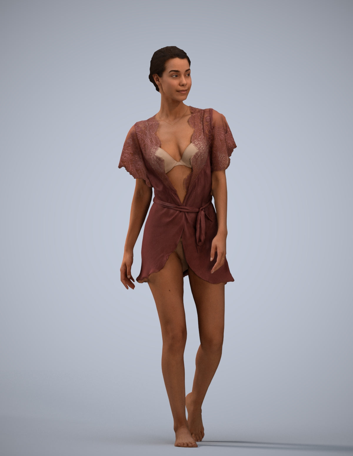 realistic 3D human woman bathroom, archviz people FBX OBJ for Blender