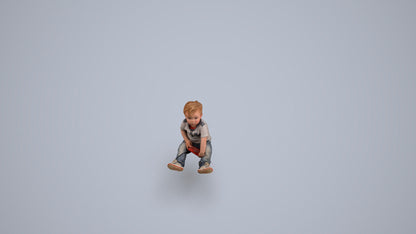 photogrammetry 3D boy casual kids, realistic human model archviz FBX, back view render
