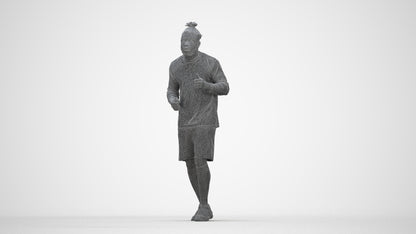 scanned 3D man sport, photogrammetry people for Enscape and V-Ray, wireframe back view