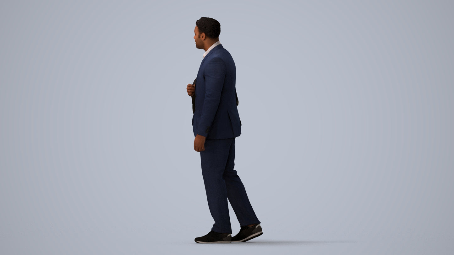 realistic 3D people man business, render-ready for V-Ray and Corona, FBX OBJ, three-quarter view render