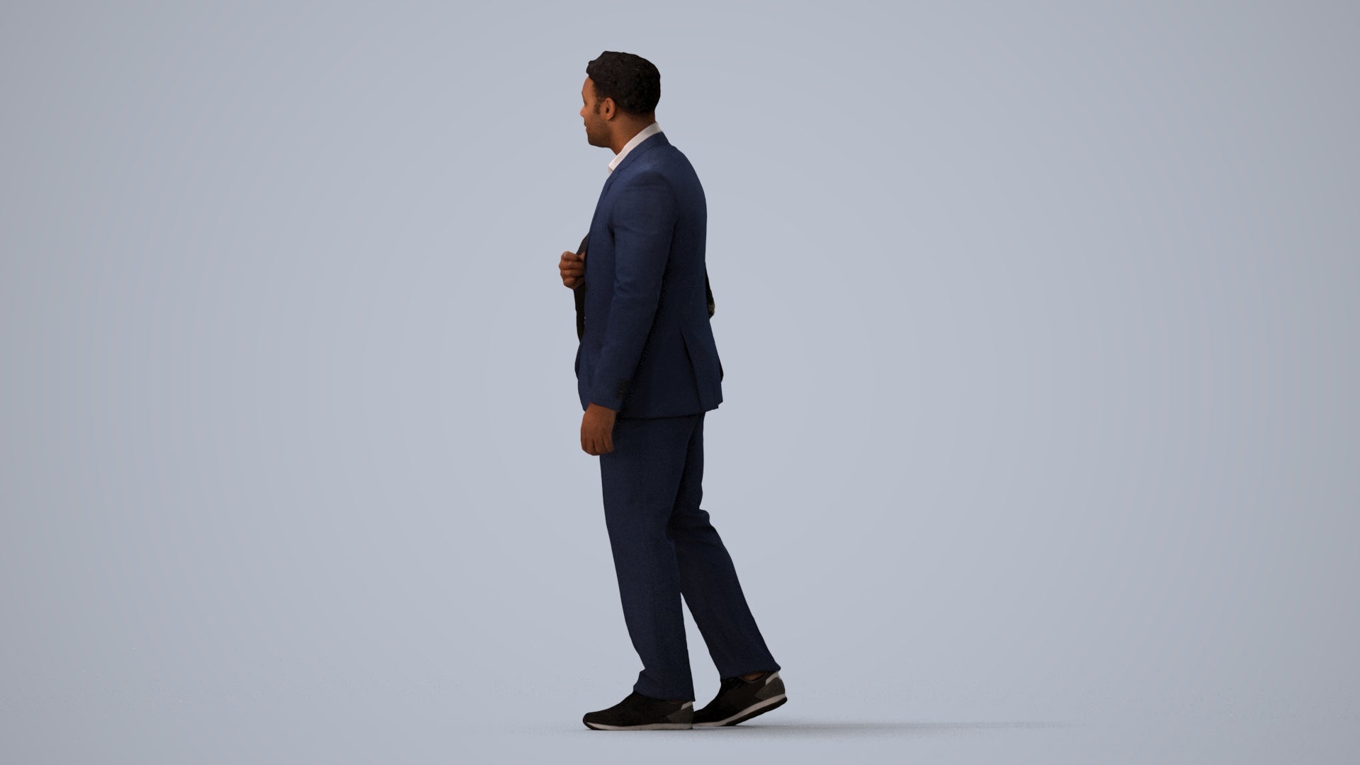 realistic 3D people man business, render-ready for V-Ray and Corona, FBX OBJ, three-quarter view render