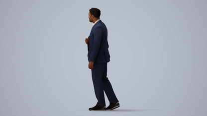 realistic 3D people man business, render-ready for V-Ray and Corona, FBX OBJ, three-quarter view render