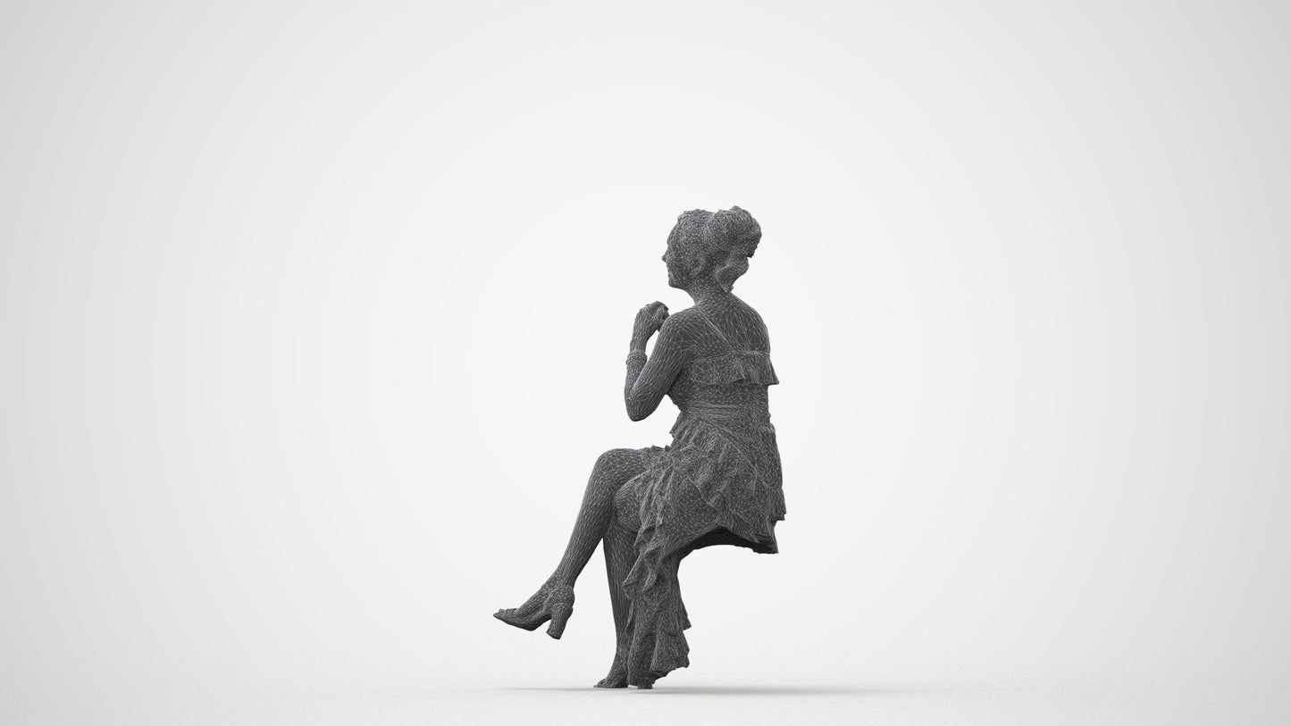 scanned 3D woman formal formalaffairs, photogrammetry people for Enscape and V-Ray, square thumbnail