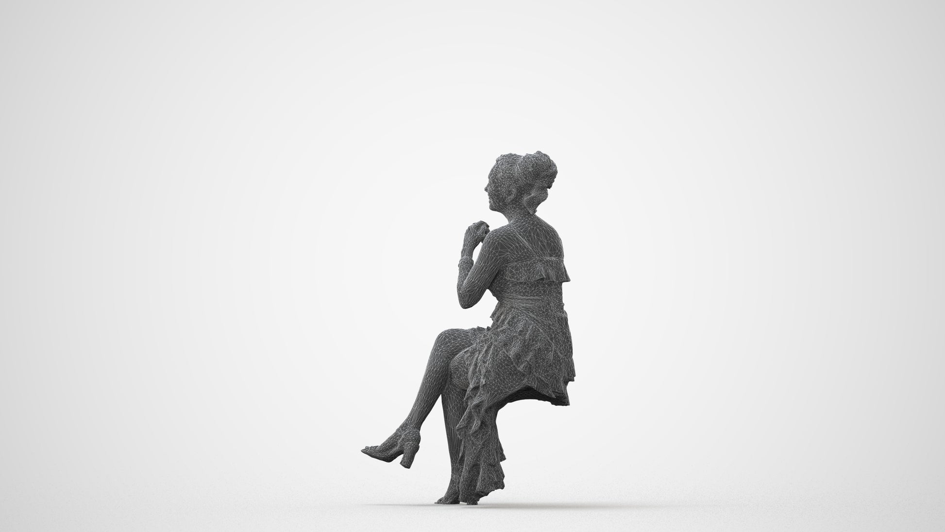 scanned 3D woman formal formalaffairs, photogrammetry people for Enscape and V-Ray, square thumbnail