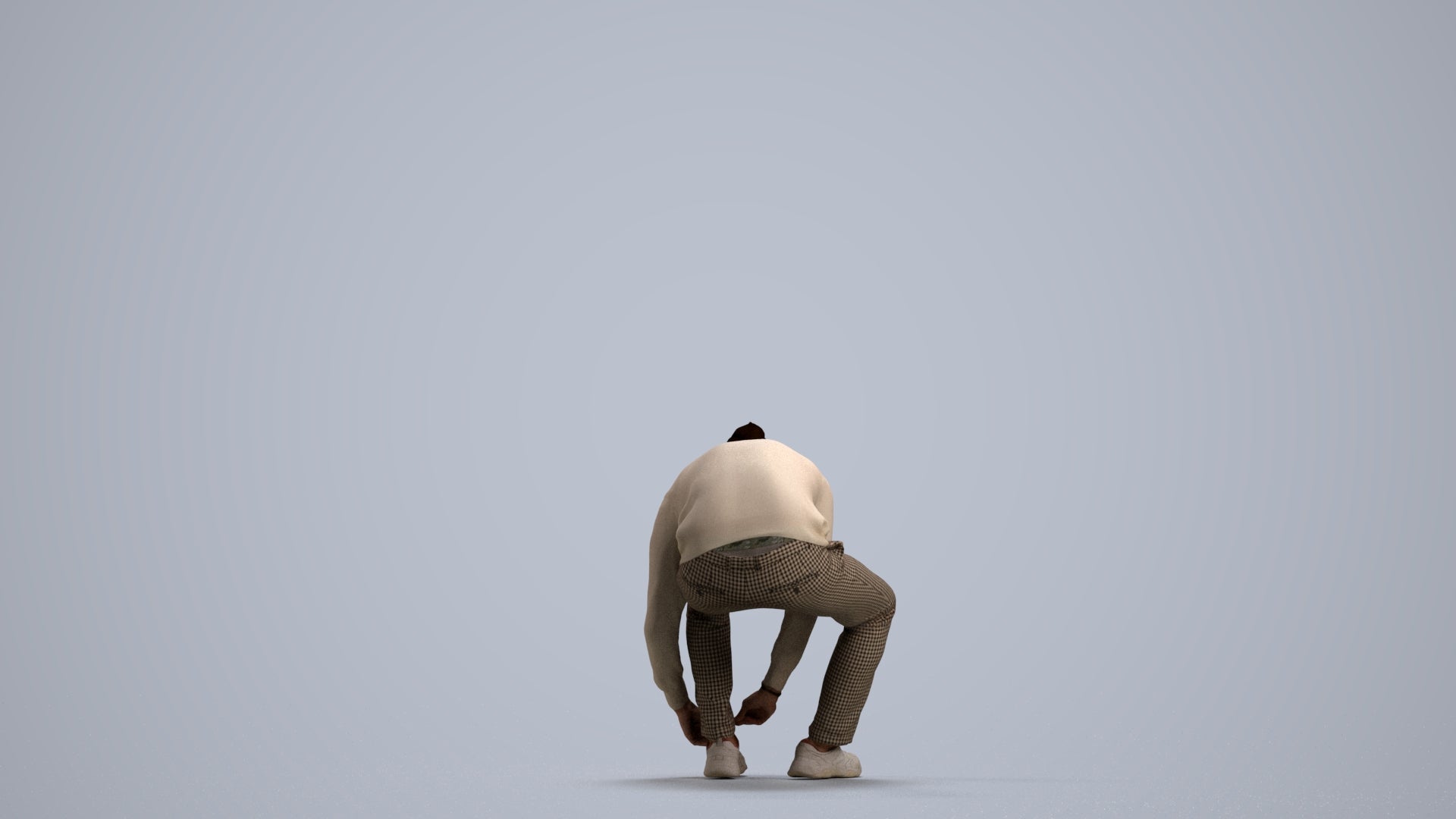 3D scanned man sitting casual, photorealistic archviz people for Enscape and SketchUp, front view render