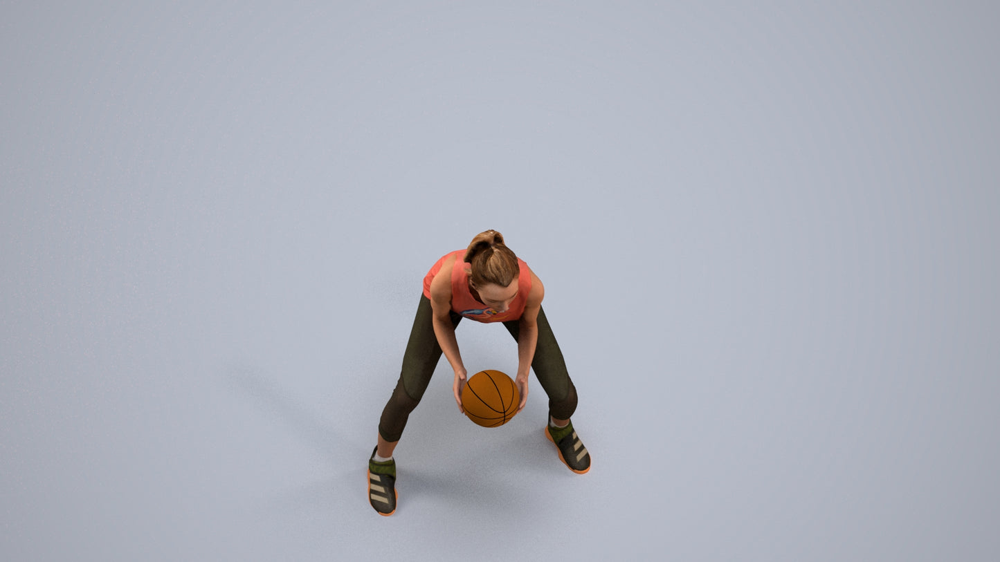 realistic 3D people woman sport, render-ready for V-Ray and Corona, FBX OBJ, back view render