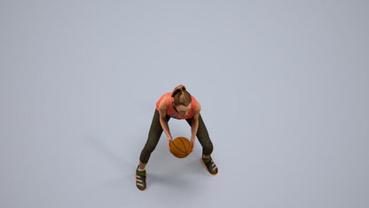 realistic 3D people woman sport, render-ready for V-Ray and Corona, FBX OBJ, back view render