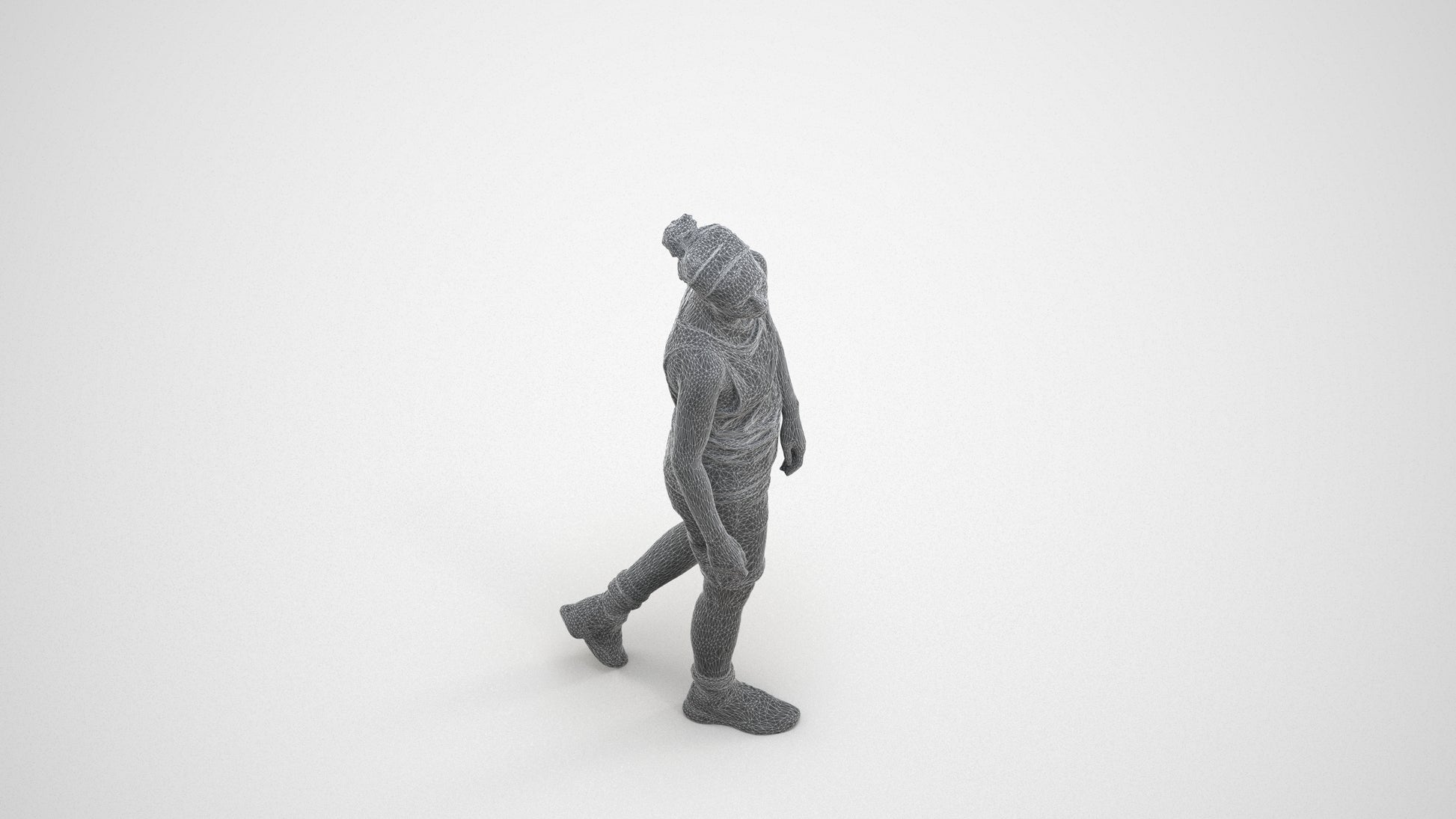 realistic 3D human woman sport, archviz people FBX OBJ for Blender, wireframe three-quarter view