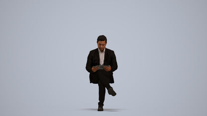 scanned 3D man business, photogrammetry people for Enscape and V-Ray, standing pose render