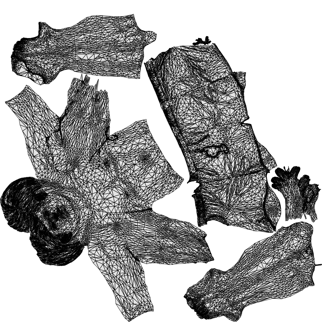 scanned 3D man pool, photogrammetry people for Enscape and V-Ray, wireframe top-down view