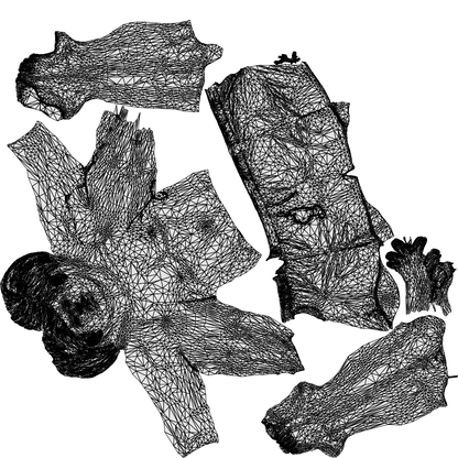 scanned 3D man pool, photogrammetry people for Enscape and V-Ray, wireframe top-down view