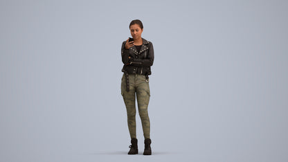 photogrammetry 3D woman casual standing, realistic human model archviz FBX, standing pose render