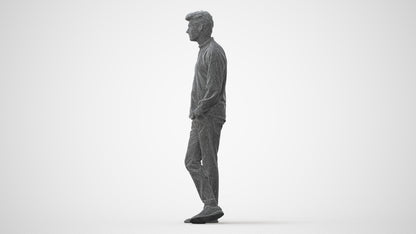 3D people model man casual standing, scanned human for 3ds Max rendering, square thumbnail