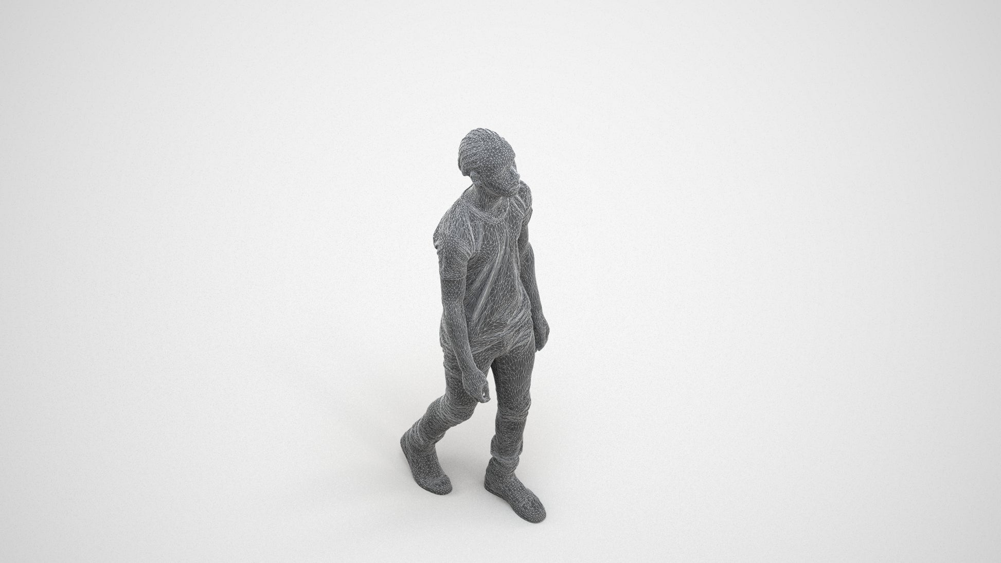 realistic 3D people boy casual kids, render-ready for V-Ray and Corona, FBX OBJ, wireframe three-quarter view