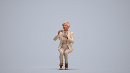 realistic 3D people senior woman business sitting, render-ready for V-Ray and Corona, FBX OBJ, standing pose render