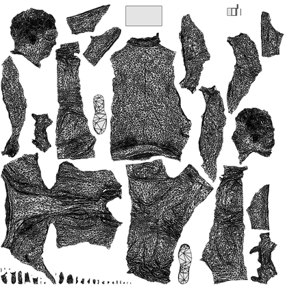 realistic 3D people man casual standing, render-ready for V-Ray and Corona, FBX OBJ, wireframe top-down view