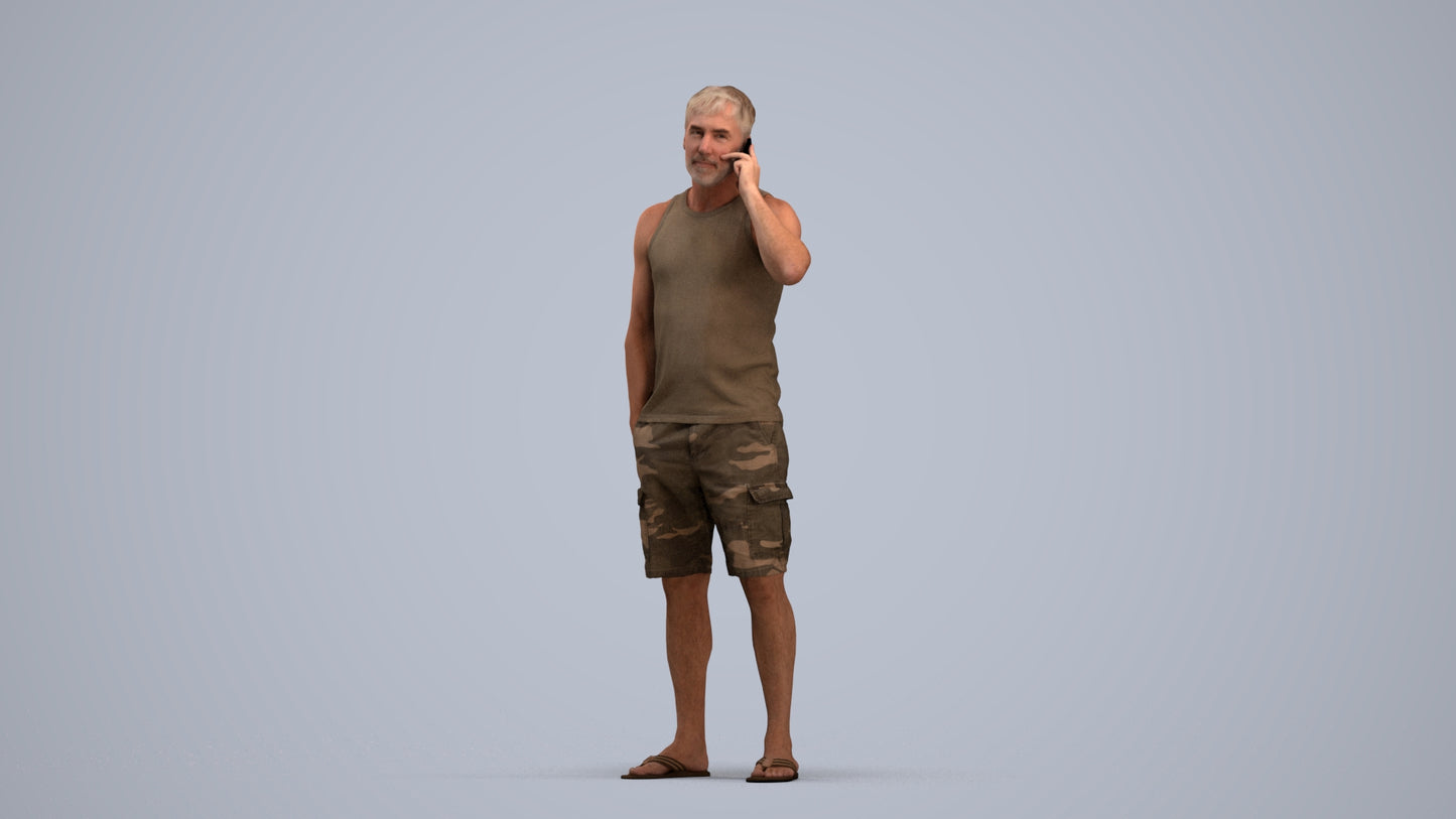 photogrammetry 3D man casual standing, realistic human model archviz FBX, standing pose render