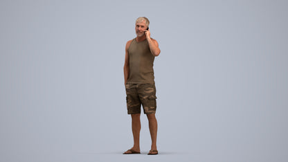 photogrammetry 3D man casual standing, realistic human model archviz FBX, standing pose render