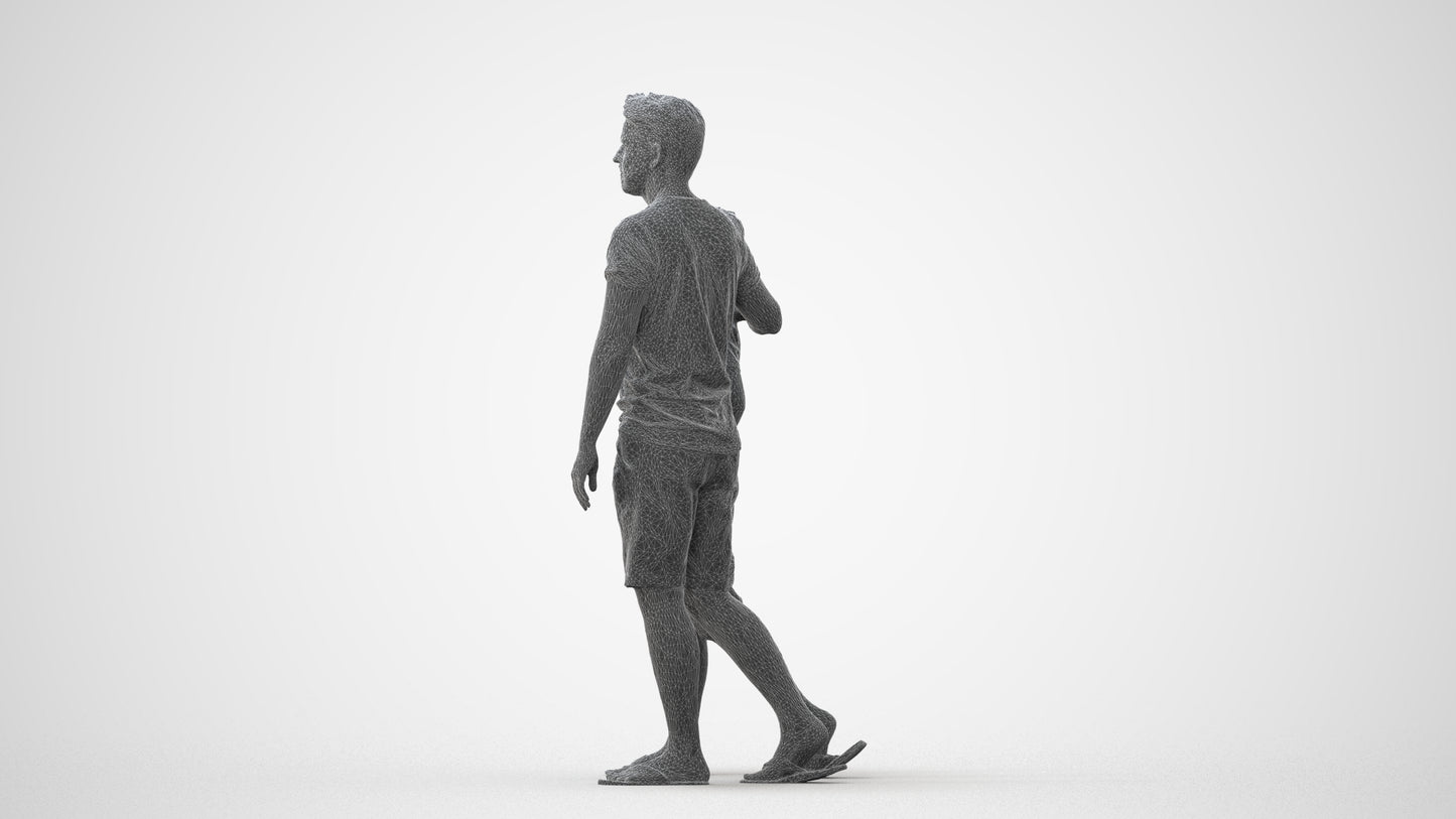 realistic 3D human boy casual kids, archviz people FBX OBJ for Blender, square thumbnail