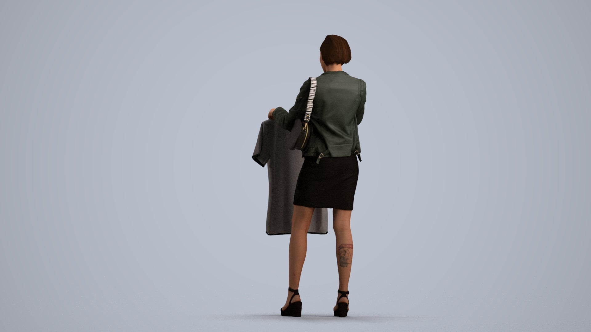 realistic 3D people woman casual mix, render-ready for V-Ray and Corona, FBX OBJ, front view render