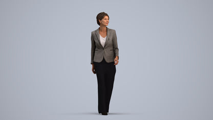 photogrammetry 3D woman business, realistic human model archviz FBX, standing pose render