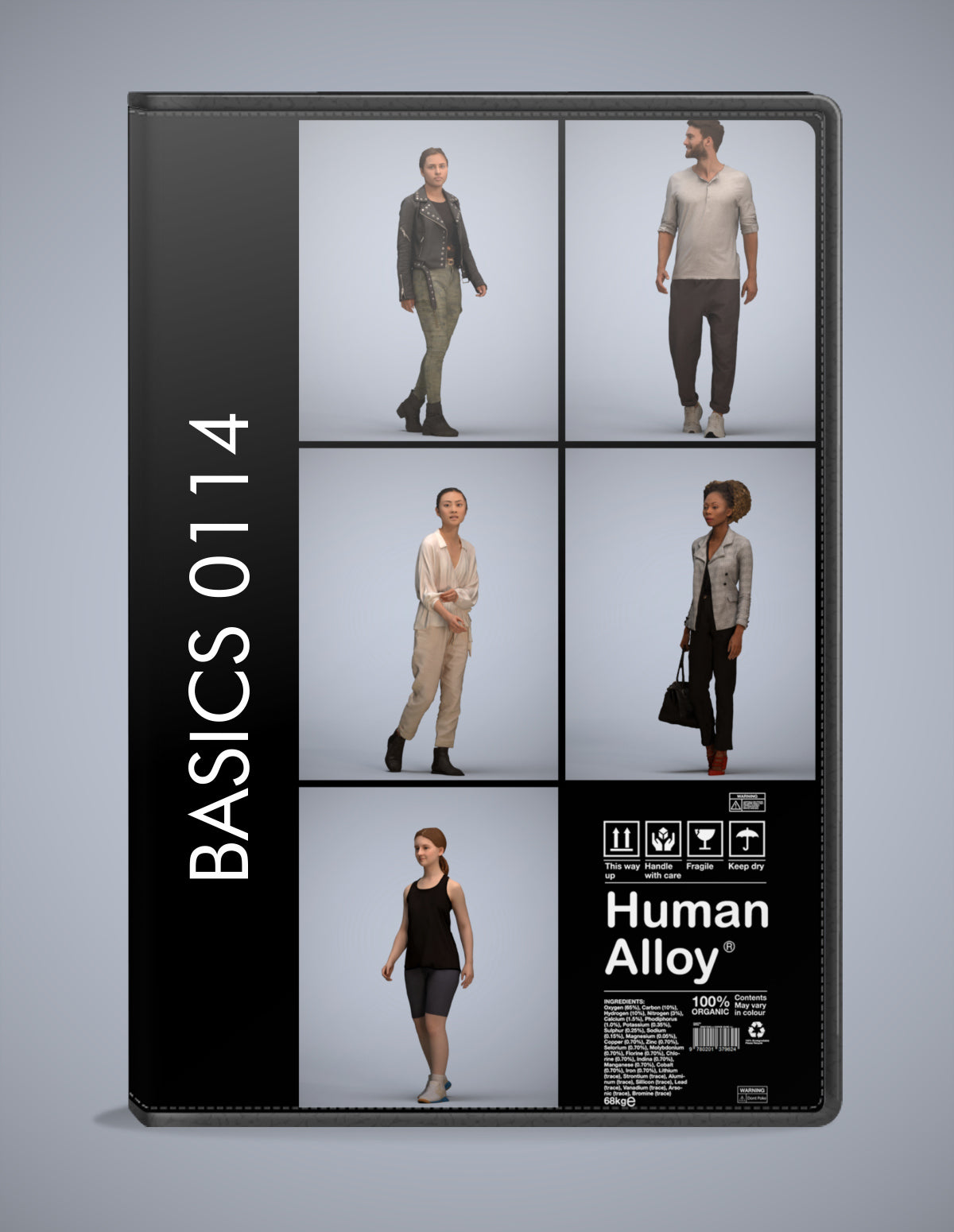 5x realistic 3D people walking pack, scanned archviz collection for Blender and 3ds Max