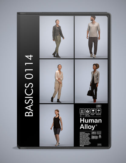 5x realistic 3D people walking pack, scanned archviz collection for Blender and 3ds Max