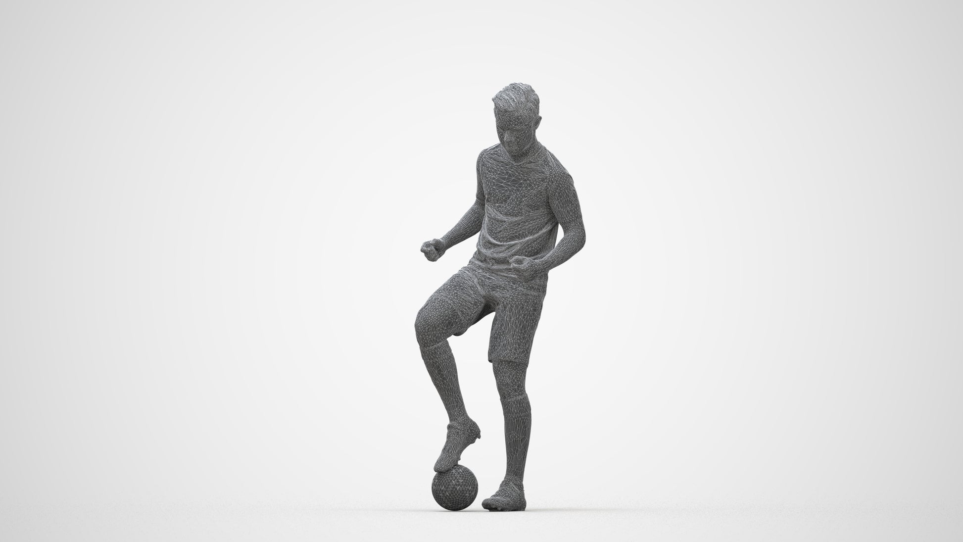 scanned 3D man sport, photogrammetry people for Enscape and V-Ray, wireframe back view