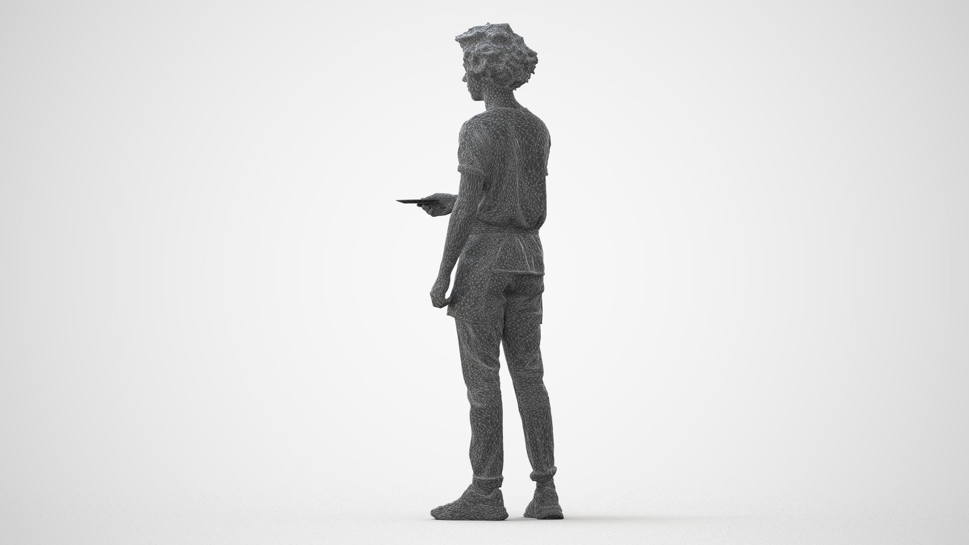 realistic 3D human man door, archviz people FBX OBJ for Blender, square thumbnail