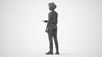 realistic 3D human man door, archviz people FBX OBJ for Blender, square thumbnail