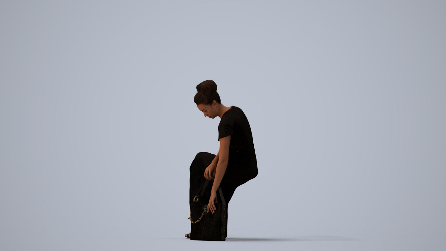 scanned 3D woman formal formalaffairs, photogrammetry people for Enscape and V-Ray, three-quarter view render