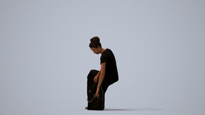 scanned 3D woman formal formalaffairs, photogrammetry people for Enscape and V-Ray, three-quarter view render
